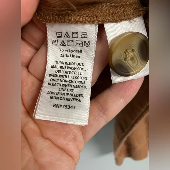 C&C California Women's Linen Blend Bomber Jacket Crop Brown Size Small Cinched - Picture 5 of 8